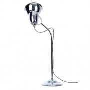 Anglepoise Duo Table Lamp, White/Black Cable Braid, Bright Chrome