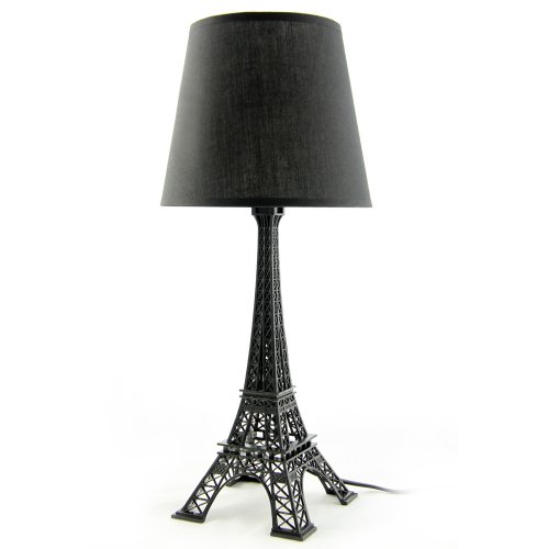 Decorative Black Desk Table Bedside Lamp Shade, Eiffel Tower design, H 42.5cm, 17"